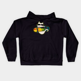 Cat and Skateboard Skateboarding Cat Deck Art Kids Hoodie